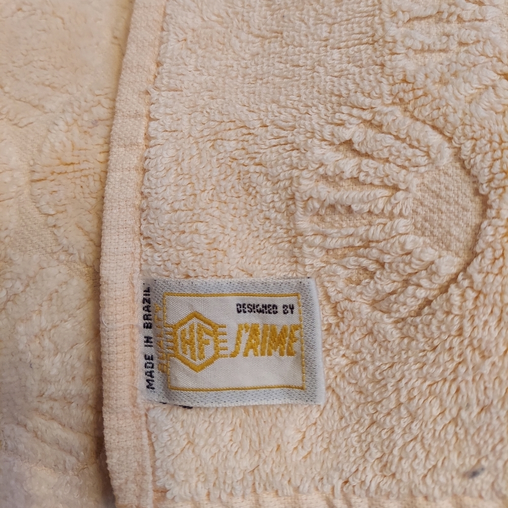 Pink shell bath towel in seashell pattern vintage - Picture 4 of 4